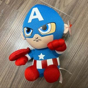NWT TY Beanie Baby 6" CAPTAIN AMERICA (Marvel) Plush Stuffed Animal Toy